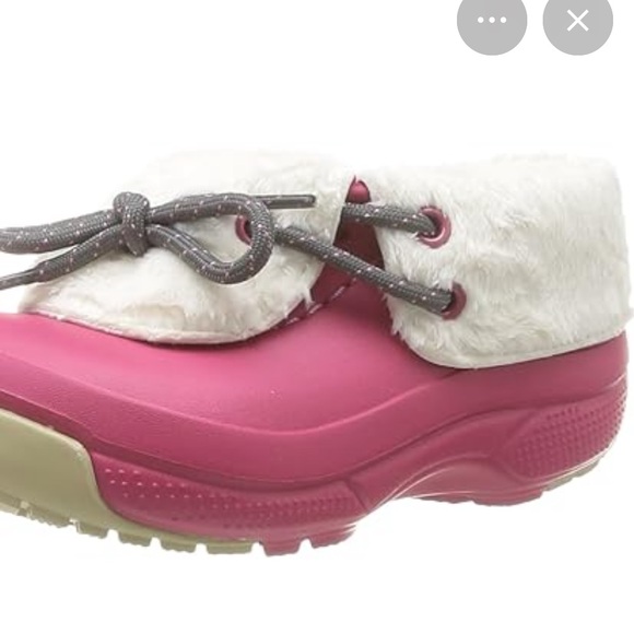 CROCS Blitzen Convertible Pink Kids Boots with Black Laces - Picture 7 of 7